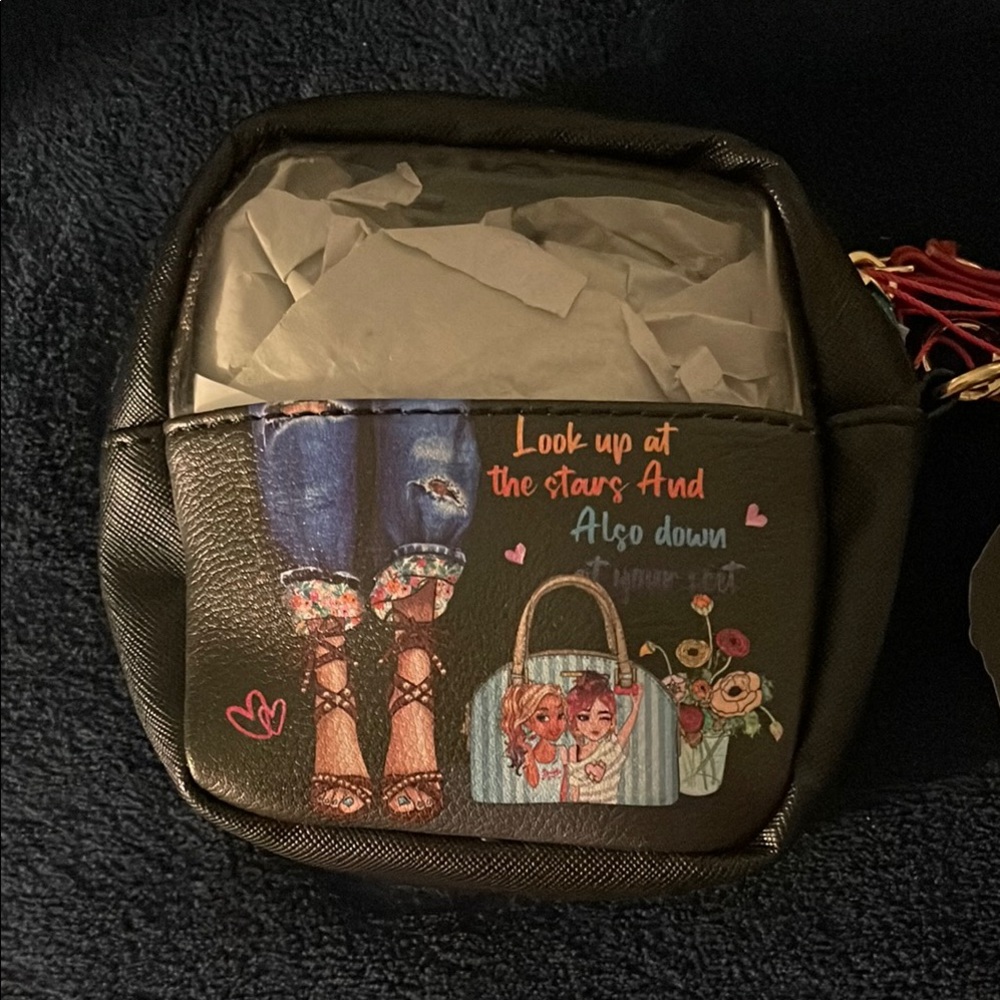 Black Pouch With Graphic Design By Nikki Lee View 4